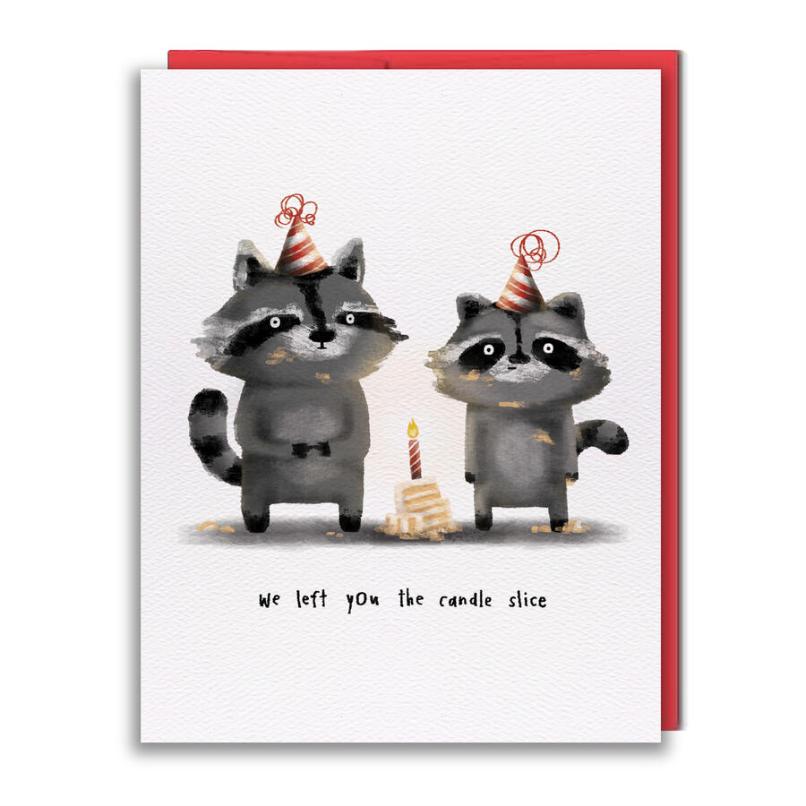 HB032 - Raccoon Cake Greeting Card