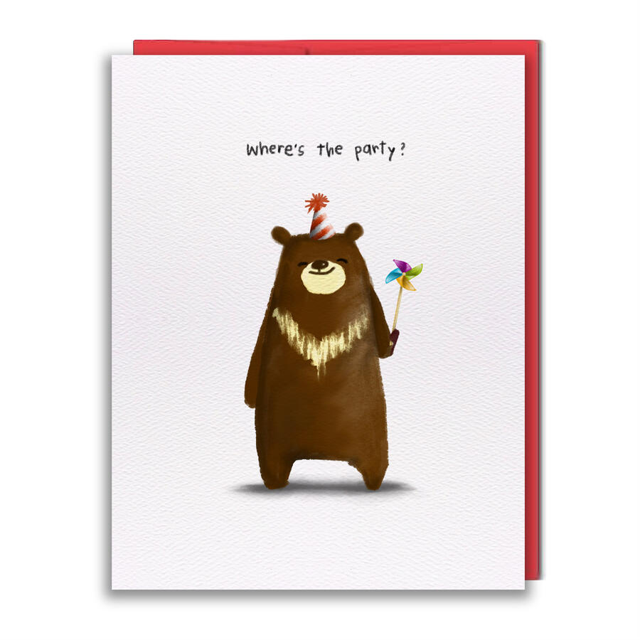 HB020 - Pinwheel Bear Greeting Card