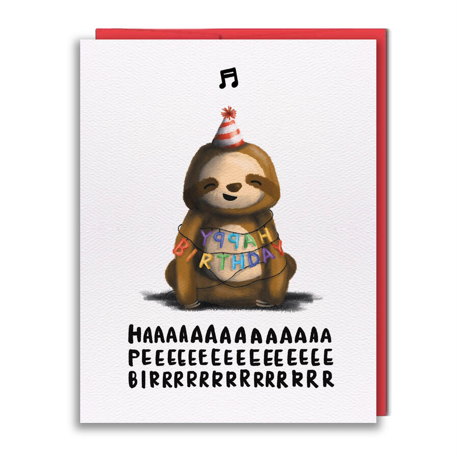 HB030 - Sloth Sings Greeting Card