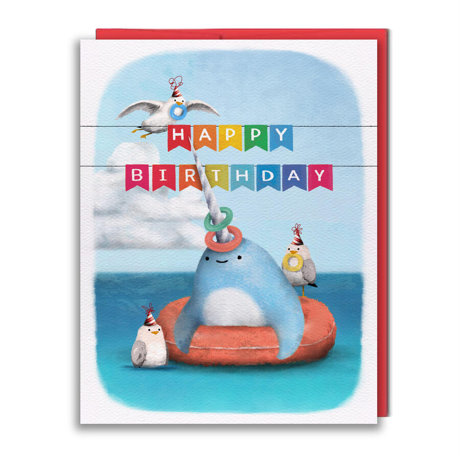 HB040 - Narwhal Ringgtoss Greeting Card