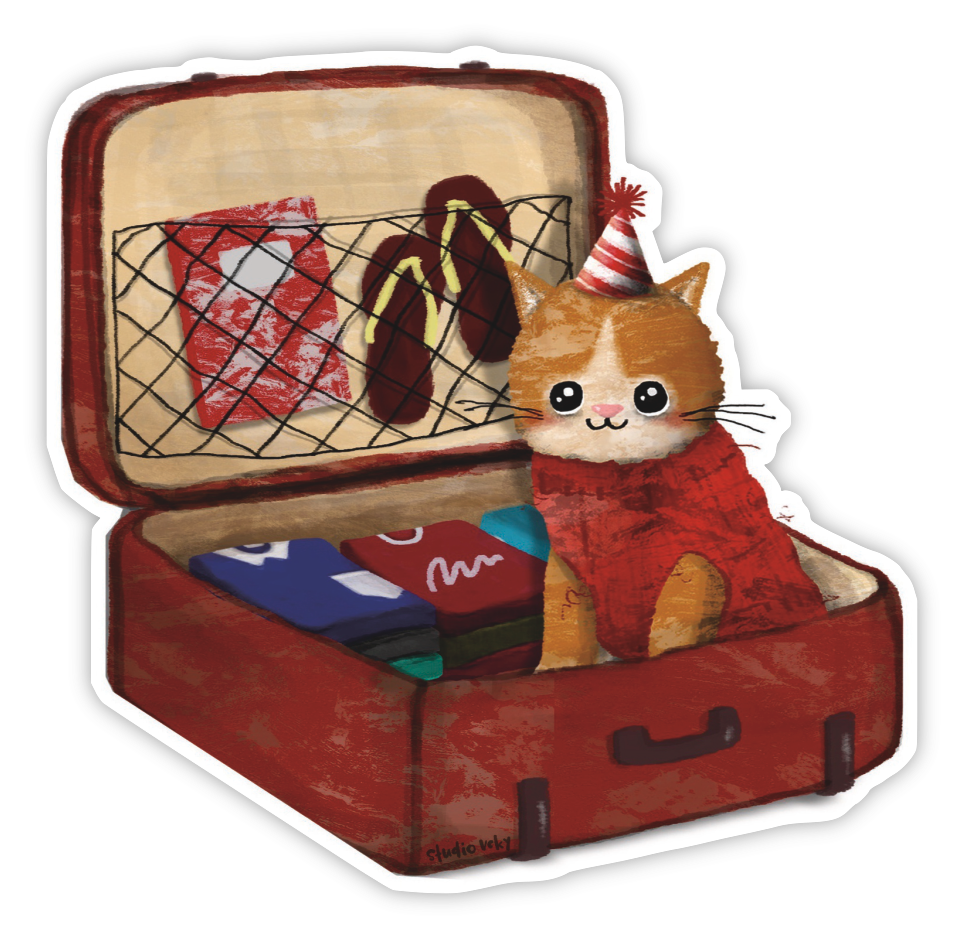 SVSTK 009 - Suitcase Cat Sticker
