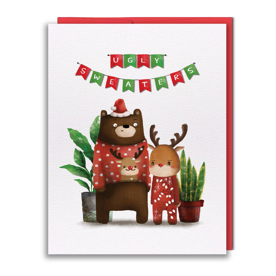 HOL011 - Ugly Sweaters Greeting Card