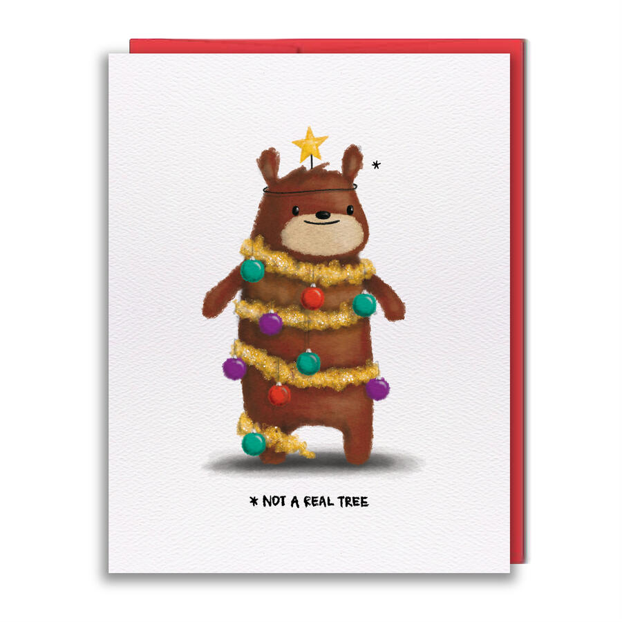 HOL010 - Tree Bear Greeting Card