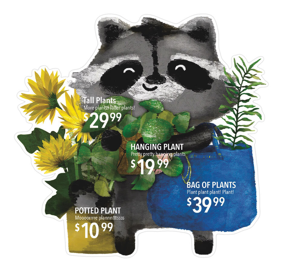 SVSTK 019 - Raccoon Bought Plants (2.3" tall, matte)